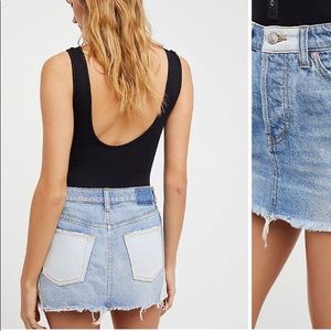 Free People Patchwork Denim Skirt Size 28
